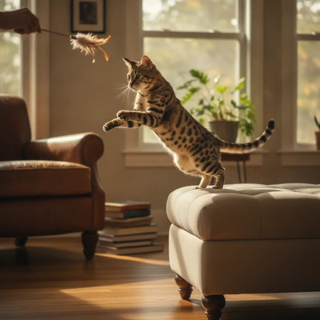 Chat actif et musclé nourri avec les croquettes Caats non stérilisé