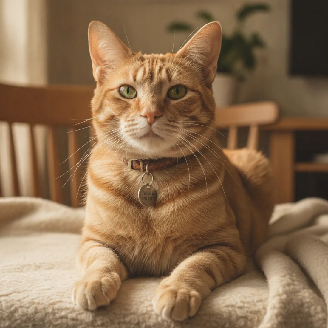 Chat senior en bonne condition musculaire, nourri avec les croquettes Caats Senior