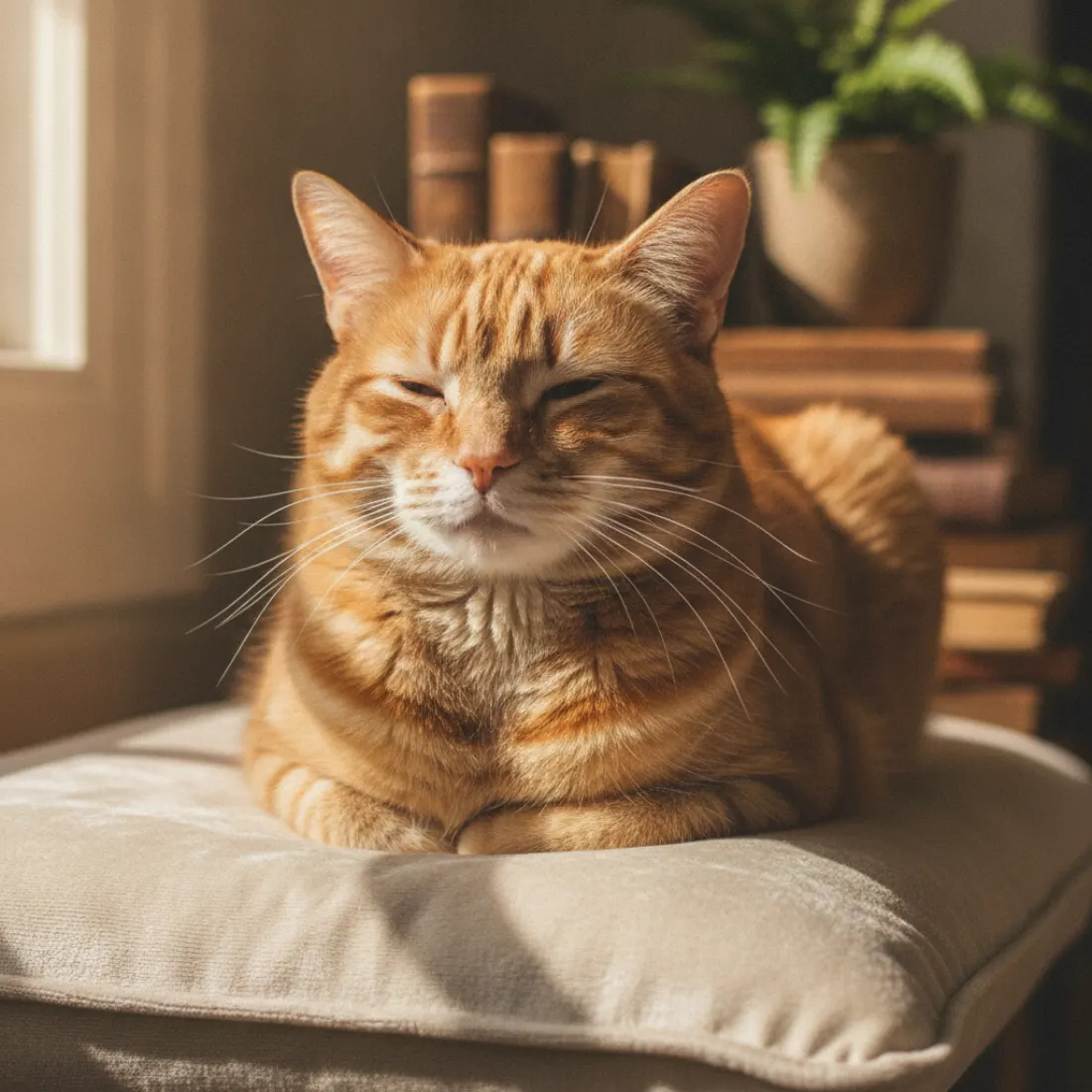 Chat senior serein et en bonne santé, nourri avec la pâtée senior Ziggy
