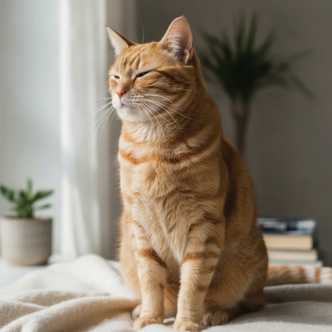 Chat senior stérilisé au poids idéal, nourri avec les croquettes Certivet Senior Stérilisé