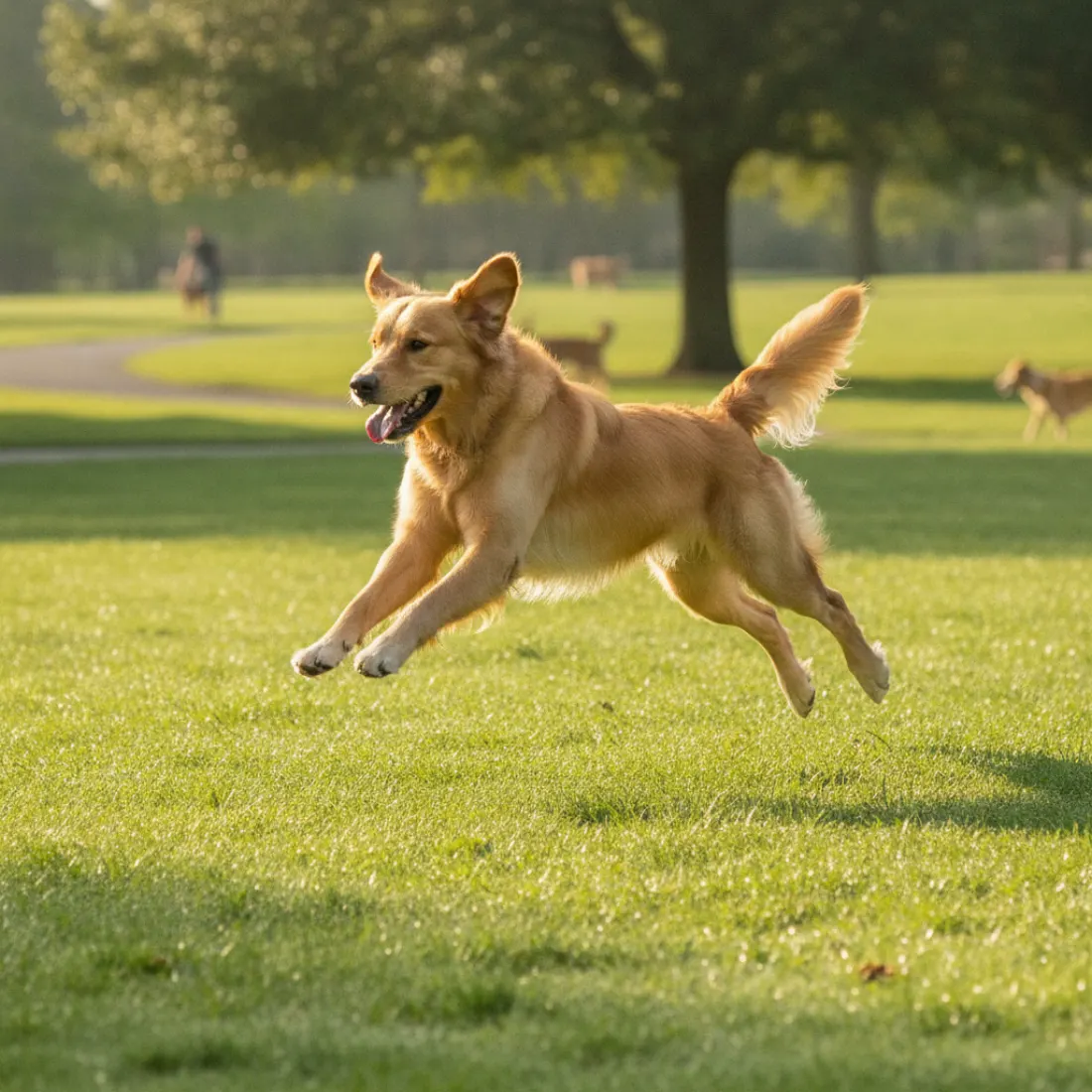 Chien actif aux articulations souples, soutenu par Just Russel Hip & Joint Boost
