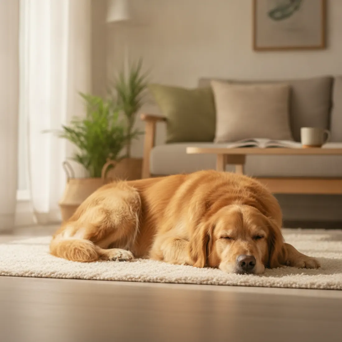 Chien serein au bien-être mental soutenu par Weloca Anti-stress