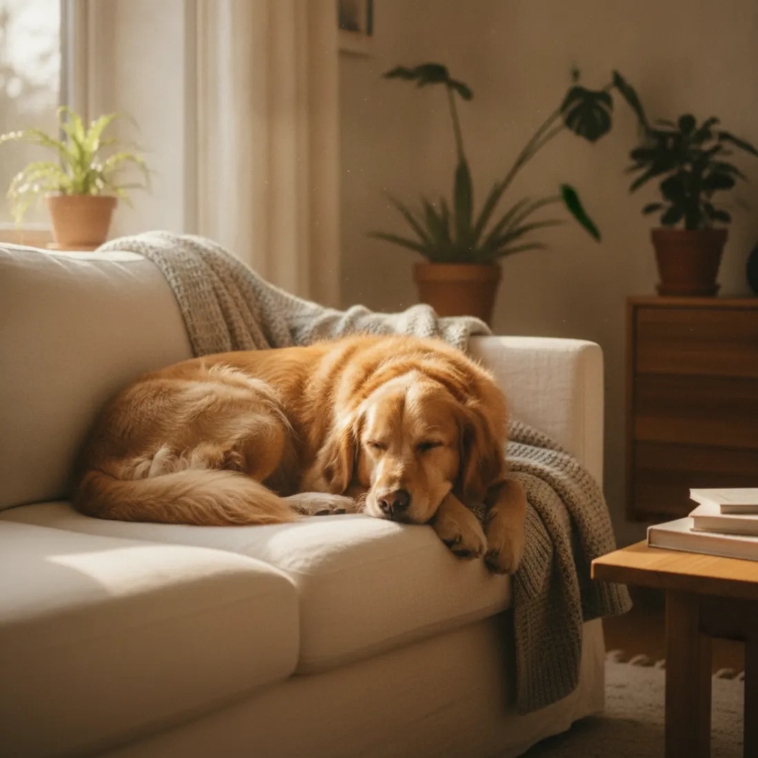 Chien calme et reposé grâce aux Gummies Anti-stress Franklin
