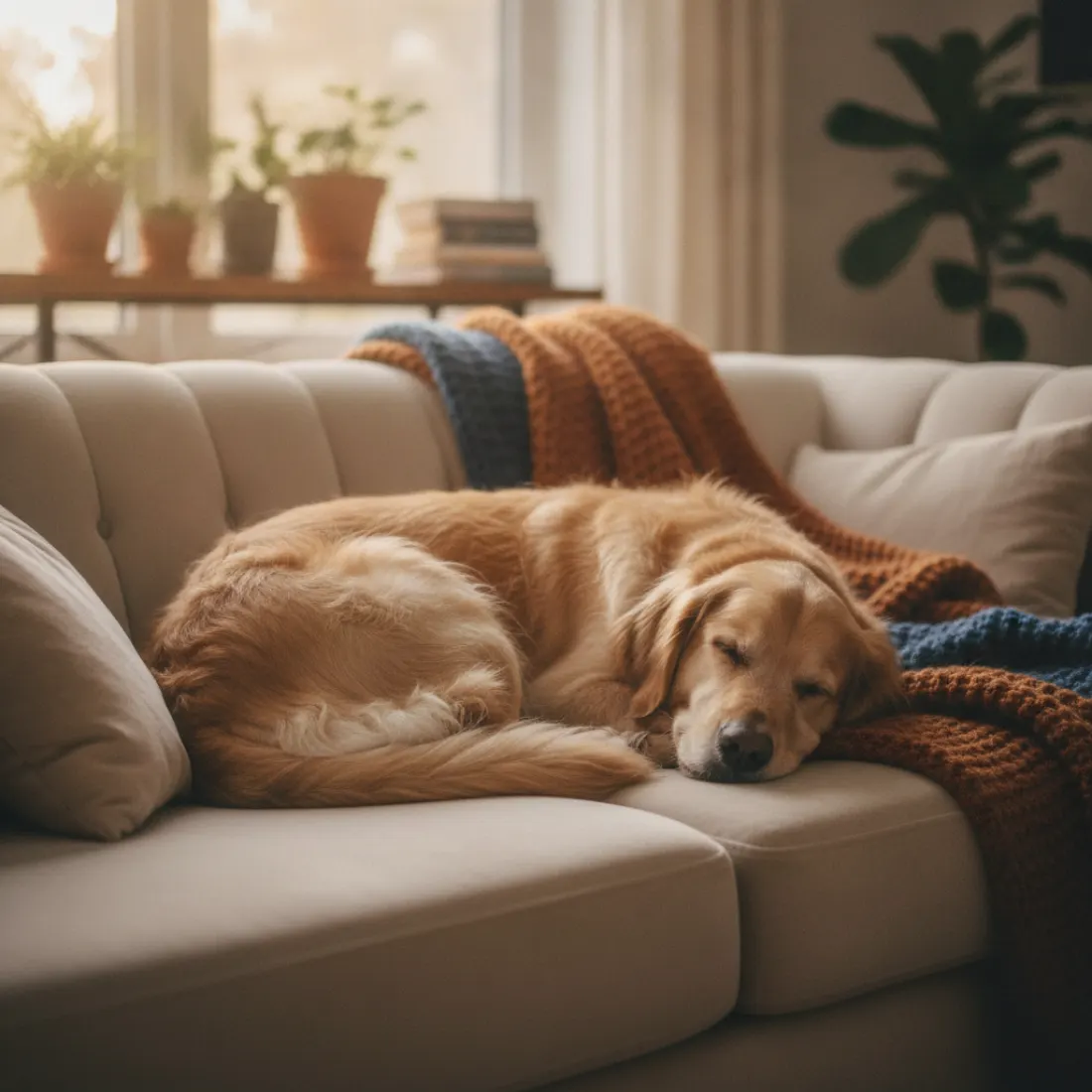 Chien calme et serein au repos, apaisé grâce au complément Balto Relaxation