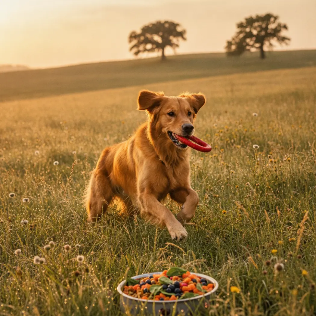 Chien en pleine forme et en bonne santé globale grâce aux Gummies Multivitamines Franklin