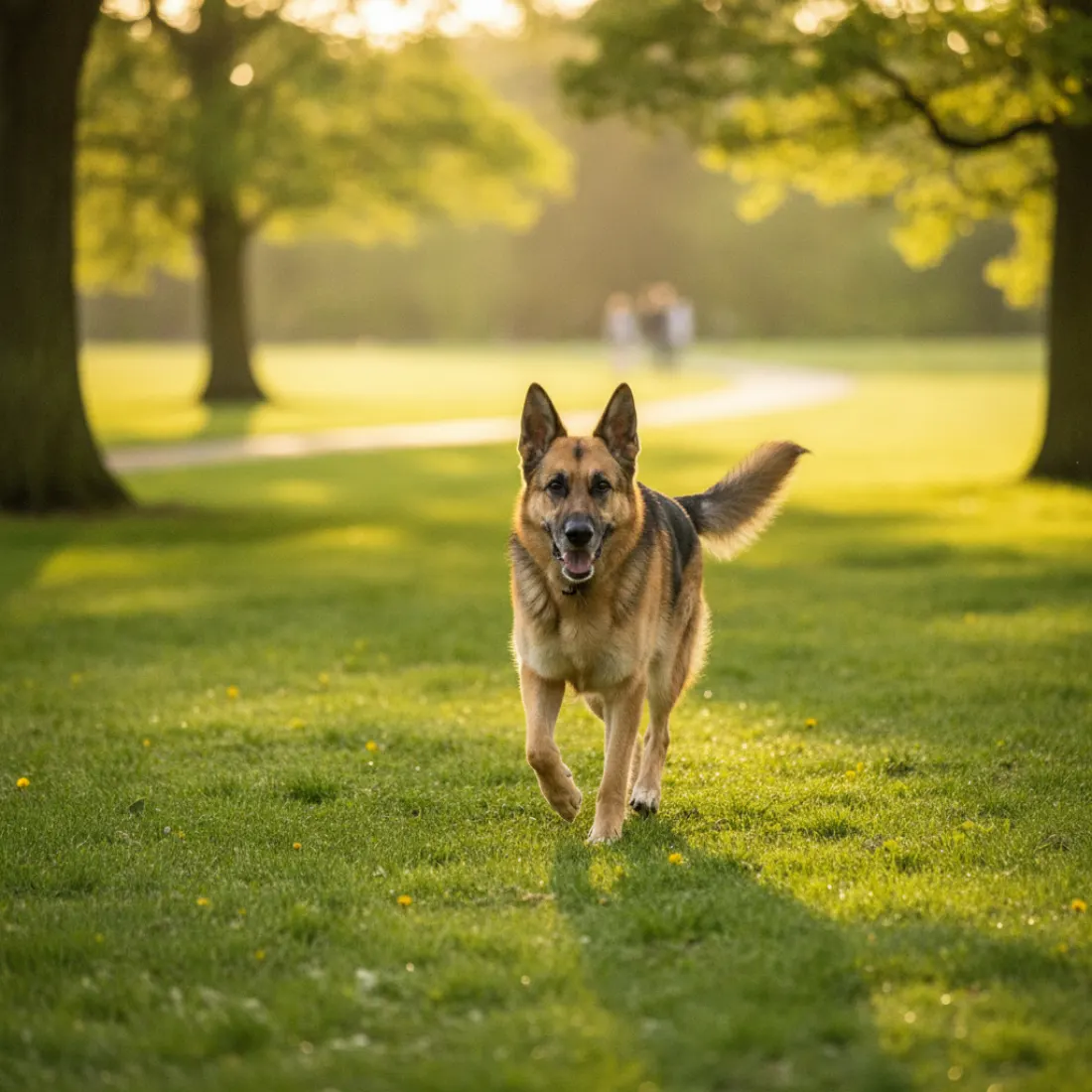 Grand chien senior marchant avec aisance, mobilité articulaire soutenue par le chondroprotecteur PetProPharma