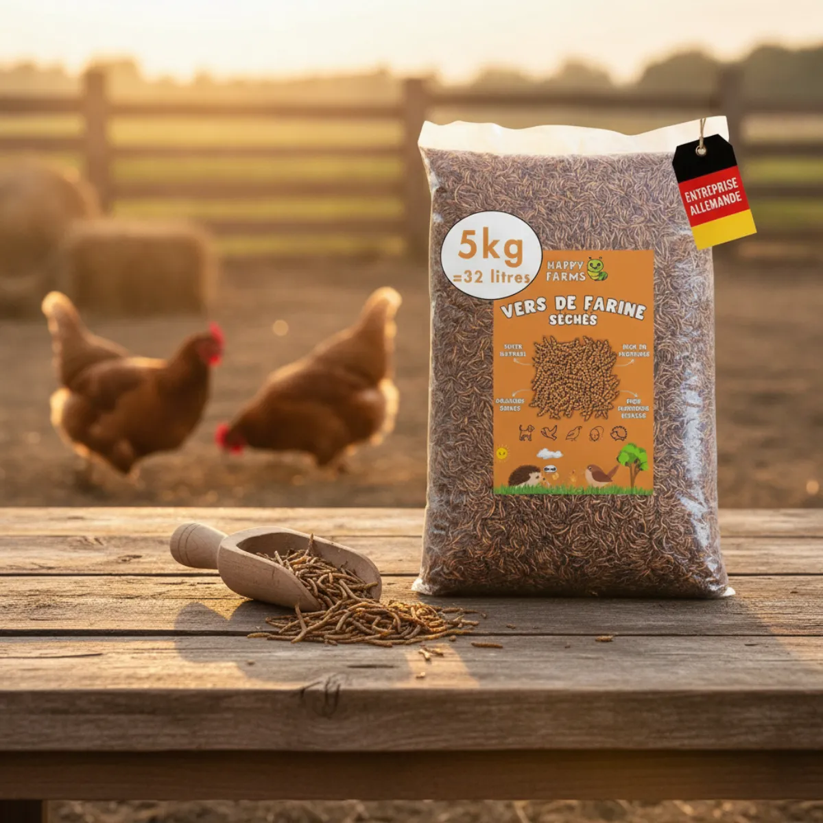 Vers de farine Happy Farms : notre avis complet et le bon dosage par poule